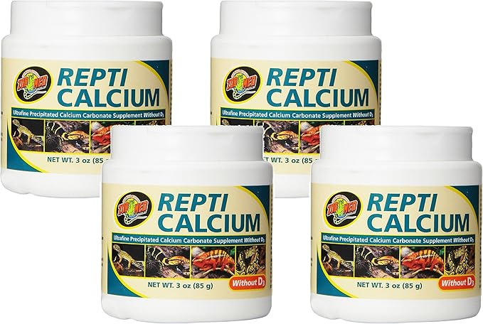 Zoo Med Calcium Without Vitamin D3 Reptile Food, 3-Ounce (4 Pack) ZooMed