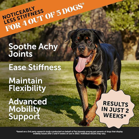 Pet Honesty Hip & Joint Health Max Strength - Natural Joint Supplement for Dogs Chews - Glucosamine, Omega-3s, Chondroitin, Green Lipped Mussel - Help Improve Mobility, May Reduce Discomfort (90 ct) PetHonesty