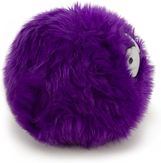 goDog Furballz Squeaky Plush Ball Dog Toy, Chew Guard Technology - Purple, Large - PAWPICO