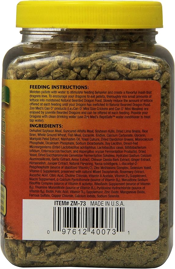 Zoo Med Laboratories Szmzm73 Beard Dragon Juvenile Soft-Moist Pellet, 10-Ounce ZooMed