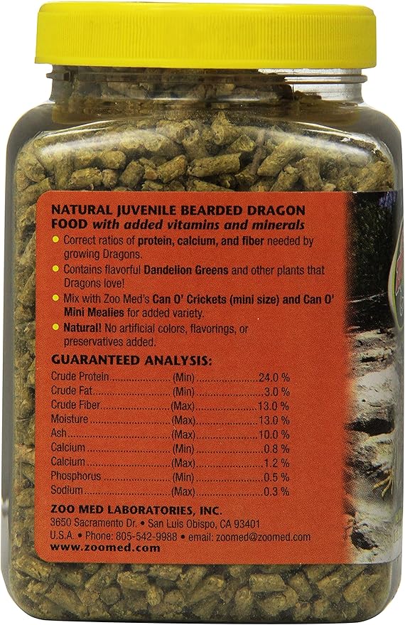Zoo Med Laboratories Szmzm73 Beard Dragon Juvenile Soft-Moist Pellet, 10-Ounce ZooMed