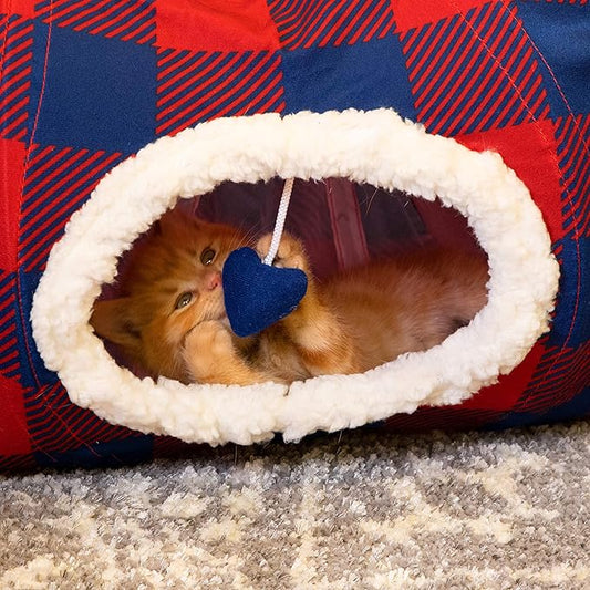 Plaid Tunnel Bed - PAWPICO