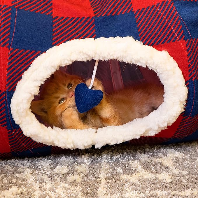 Plaid Tunnel Bed - PAWPICO