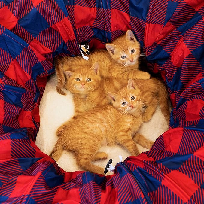 Plaid Tunnel Bed - PAWPICO