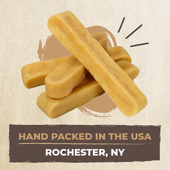 Mighty Paw Yak Cheese Chews for Dogs | All-Natural Long Lasting Pet Treats. Odorless and Great for Oral Health. Limited-Ingredient Chews for Puppies & Power-Chewers (Large, 8 Pack) - PAWPICO