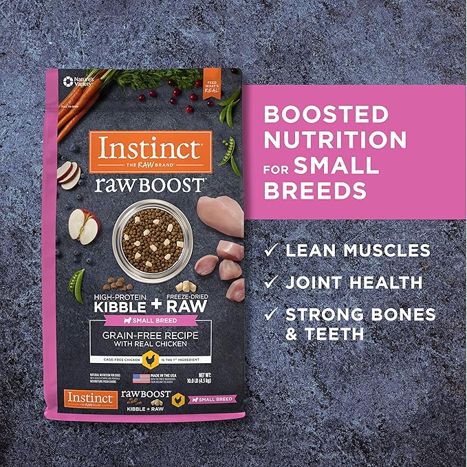 Instinct Raw Boost Small Breed Grain Free Recipe with Real Chicken Natural Dry Dog Food, Bag, 10 Pound (Pack of 1) - PAWPICO