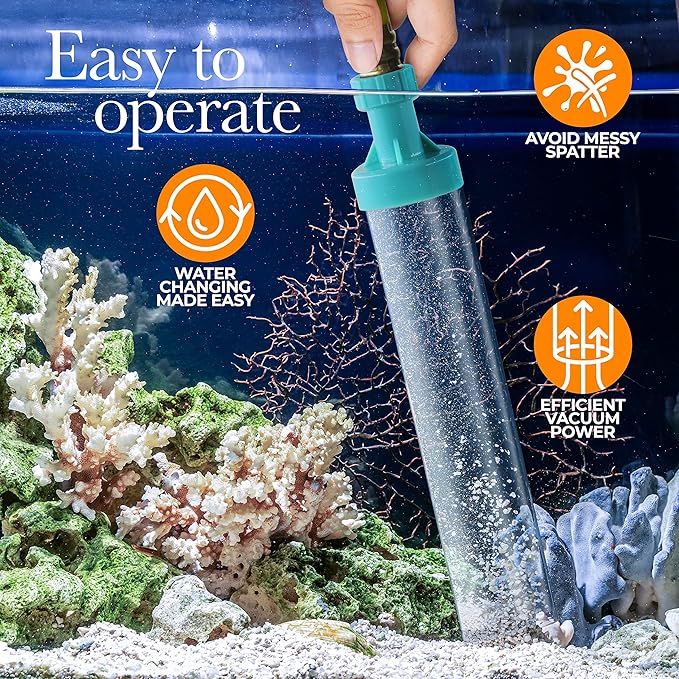 Gravel Vacuum for Aquarium Fish Tank Cleaning Tool Kit Aquarium Water Changer Siphon with Water Control Valve Heavy Duty Aquarium Gravel Cleaner Fish Tank Accessories - 30 Ft Hose ShopSquare
