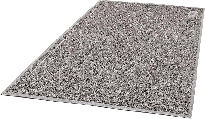 Pawkin Cat Litter Mat, Jumbo XX-Large, 4x3 Feet, Fits Two Litter Boxes or Extra Coverage for One Box, Gray - PAWPICO