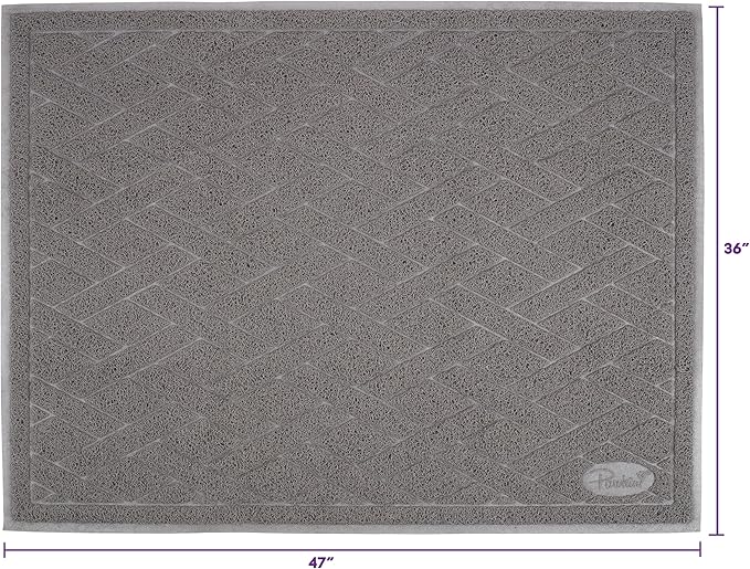 Pawkin Cat Litter Mat, Jumbo XX-Large, 4x3 Feet, Fits Two Litter Boxes or Extra Coverage for One Box, Gray - PAWPICO