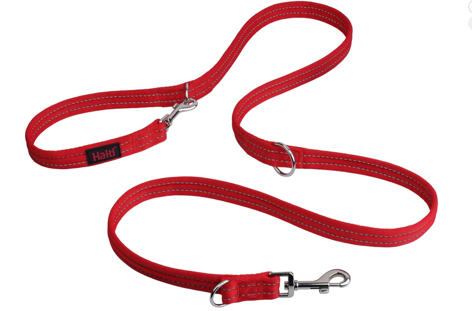 Halti Training Leash - Multifunctional Double-Ended Dog Leash, Ideal for Anti-Pulling Dog Training. Lightweight, Soft & Durable. Suitable for Puppies and Small Dogs (Size Small, Red, 2m) CompanyofAnimals