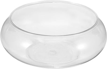 Clear Fish Bowl Vase Bubble Bowl Round Shallow Planter Plastic Container Fish Bowl Aquatic Plant Pot Daffodil Pot Hydroponic Planter Fish Tank Aquarium Bowl PAWPICO