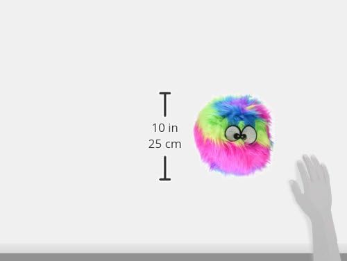 goDog Furballz Squeaky Plush Ball Dog Toy, Chew Guard Technology - Rainbow, Large - PAWPICO