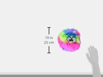 goDog Furballz Squeaky Plush Ball Dog Toy, Chew Guard Technology - Rainbow, Large - PAWPICO