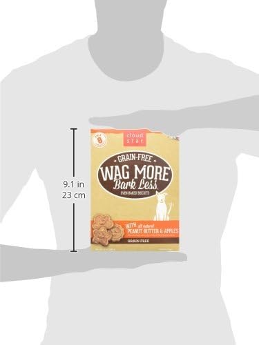Cloud Star Wag More Bark Less Crunchy Grain Free Dog Treats, Peanut Butter & Apples, 14 oz. Box - PAWPICO