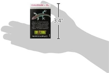 Exo Terra Calcium + D3 Powder: Ultra-fine, Phosphorus Free Formula Boosts Bone Health & Calcium Absorption Ideal for Insects, Fruits & Veggies 3.2 oz. ExoTerra