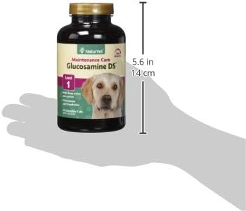 NaturVet Glucosamine DS Level 1 Maintenance Care Hip & Joint Support Pet Supplement for Dogs & Cats –Glucosamine, Chondroitin, Antioxidants –Supports Cartilage, Joint Function – 60 Ct. NaturVet