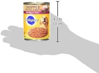 PEDIGREE CHOPPED GROUND DINNER Adult Canned Soft Wet Dog Food, Filet Mignon Flavor, 13.2 oz. Cans (Pack of 12) - PAWPICO