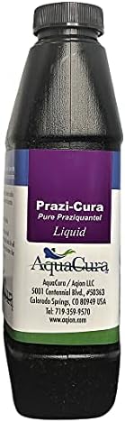 Prazi-Cura Liquid - Safest, Most Effective Parasite Treatment for Koi, and Aquarium Fish! Treats up to 2500 gallons. AquaCura