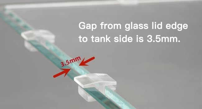 LANDEN Low-Profile Clear Acrylic Aquarium Glass Cover Clips, Holder for 4mm Glass Lid - 12pcs/Pack, Minimalist, Compatible with Rimless Tanks of All Thicknesses Landen