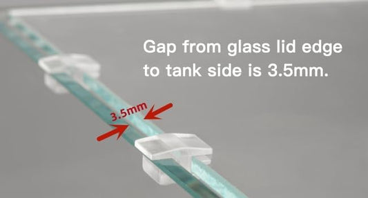 LANDEN Low-Profile Clear Acrylic Aquarium Glass Cover Clips, Holder for 4mm Glass Lid - 12pcs/Pack, Minimalist, Compatible with Rimless Tanks of All Thicknesses Landen