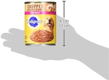 PEDIGREE CHOPPED GROUND DINNER Adult Canned Soft Wet Dog Food with Beef, 13.2 oz. Cans (Pack of 12) - PAWPICO