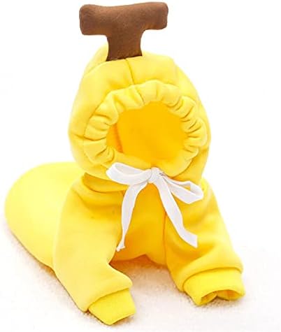 Warm Dog Winter Clothes Cute Fruit Dog Coat Hoodies Fleece Pet Dogs Costume Jacket for French Bulldog Chihuahua Ropa para Perro(Yellow,S) - PAWPICO
