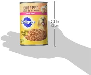 PEDIGREE CHOPPED GROUND DINNER Adult Canned Soft Wet Dog Food with Beef, 22 oz. Cans (Pack of 12) - PAWPICO
