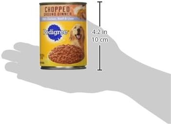 PEDIGREE CHOPPED GROUND DINNER Adult Canned Soft Wet Dog Food Combo with Chicken, Liver & Beef, 13.2 oz. Cans (Pack of 12) - PAWPICO