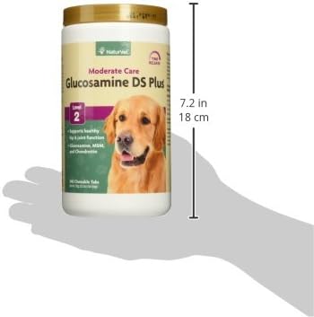 NaturVet Glucosamine DS Plus Level 2 Moderate Care Joint Support Supplement for Dogs and Cats, Chewable Tablets Time Release, Made in The USA, 240 Count NaturVet