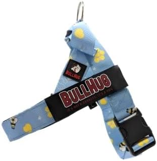 BULLHUG Harness – Made for Larger Chested Dogs Like English Bulldogs, French Bulldogs, Pugs & More. Stops Dogs from Pulling & Choking on Walks (Bumble BEE, XL) BULLHUG