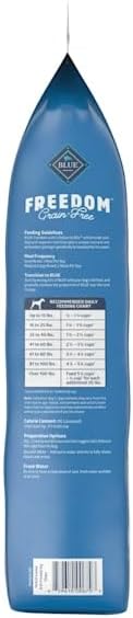 Blue Buffalo Freedom Grain-Free Dry Dog Food, Complete & Balanced Nutrition for Adult Dogs, Made in the USA With Natural Ingredients, Chicken & Potatoes, 11-lb Bag - PAWPICO
