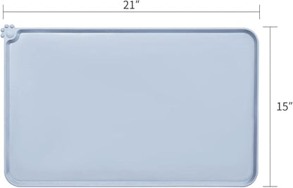 AUDWUD Silicone Waterproof Dog Cat Pet Feeding Mats,Anti Slip Pet Bowl Mats,Pet Feeding Mat,21" x 15" - PAWPICO