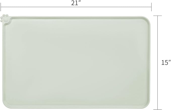 AUDWUD Silicone Waterproof Dog Cat Pet Feeding Mats,Anti Slip Pet Bowl Mats,Pet Feeding Mat,21" x 15" - PAWPICO