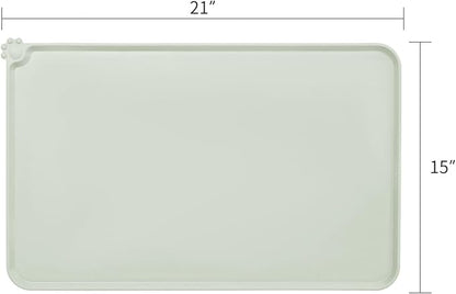 AUDWUD Silicone Waterproof Dog Cat Pet Feeding Mats,Anti Slip Pet Bowl Mats,Pet Feeding Mat,21" x 15" - PAWPICO