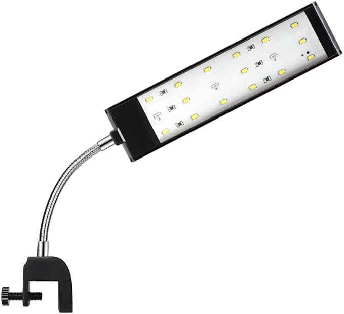 Aquarium Light Small LED Clip Light for Fish Tank 7W, 1 Yr Warranty DaToo