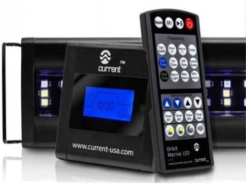 Current USA 24-36" Inch Orbit Marine LED Saltwater Reef Marine Aquarium Light | 24 Hour IR Lighting & eFlux Wave Pump Control | Adjustable Color Spectrum for Fish Tank (4101) Current+USA