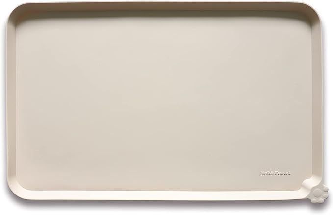 Hoki Found Silicone Pet Food Mats Tray - High-Lips Pet Dog Cat Bowl Mats - Dog Pet Cat Feeding Mat - Waterproof Dog Cat Food Mats -Pet Water Mats for Floors - Papayawhip - PAWPICO