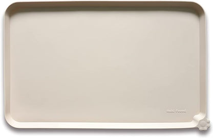 Hoki Found Silicone Pet Food Mats Tray - High-Lips Pet Dog Cat Bowl Mats - Dog Pet Cat Feeding Mat - Waterproof Dog Cat Food Mats -Pet Water Mats for Floors - Papayawhip - PAWPICO