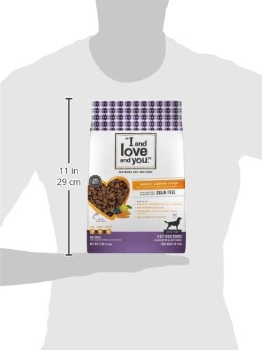 I and love and you Nude Super Food Dry Dog Food - Turkey + Chicken - Prebiotic + Probiotic, Grain Free, Real Meat, No Fillers, 5lb Bag - PAWPICO