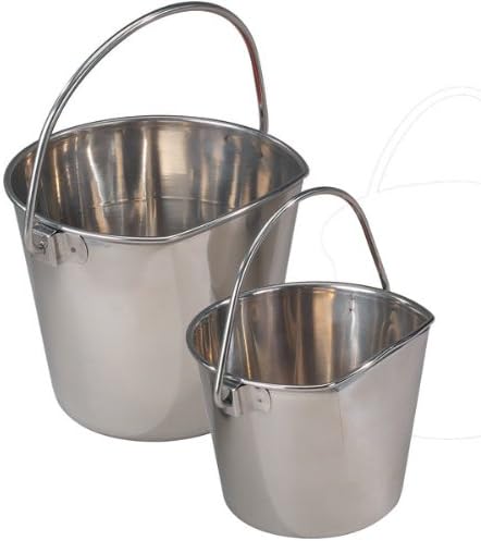 Pro Select Stainless Steel Pet Pail, 1-Quart Size – Heavy Duty Flat Sided Pail Great for Providing Water in Pet Kennels PetEdge