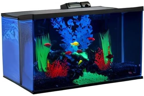 Glofish 10 Gallon Aquarium Fish Tank Kits, Includes LED Lighting and Décor (Amazon Exclusive) GloFish