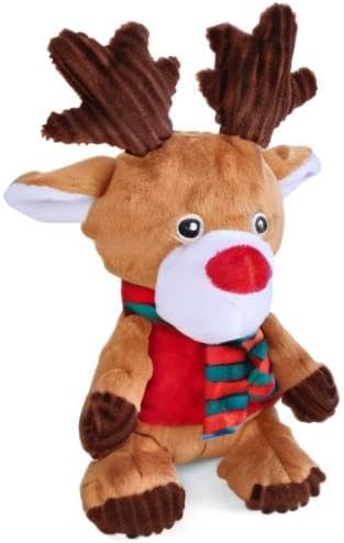 Blnboimrun Christmas Dog Toys Stuffed Plush Moose Dog Toy Milu Deer Dog Squeaky Toys with Crinkle Paper Chew Toys for Large and Medium Dogs Puppy - PAWPICO