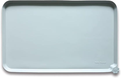 Hoki Found L Silicone Pet Food Mats Tray with Higher Lips - Non Slip Pet Dog Cat Bowl Mats Placemat - Dog Pet Cat Feeding Mat - Waterproof Dog Cat Food Mats -Pet Water Mats for Carpet - Battleship - PAWPICO