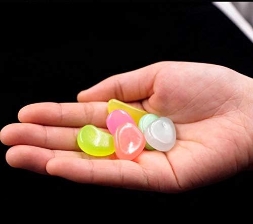 Oubest Glow in The Dark Pebbles/Glow Stones/Glowing Rocks Blue Decor for Garden/Fish Tank/Aquarium/Walkway/Driveway/Plant Pots/Bonsai (200, Multi-Colored) Outbest
