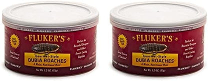 Fluker's Gourmet Canned Food for Reptiles, Fish, Birds and Small Animals, Dubia Roaches, 1.2 oz (Pack of 2) Flukers