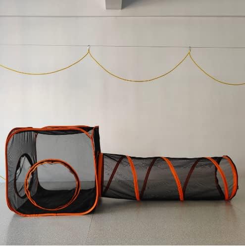 Catio Outdoor Cat Enclosures for Indoor Cats, 2-in-1 Outside Large Playground Include Portable Cat Tent and Tunnel, for Cats and Other Pets - PAWPICO