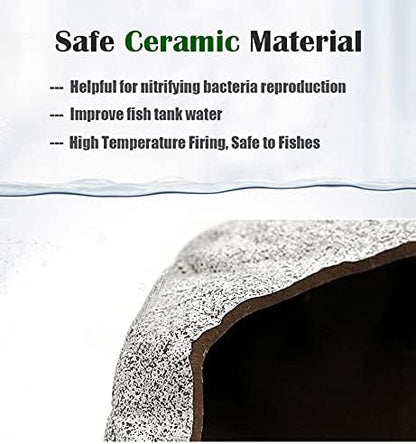 Aquarium Hideaway Rocks for Small Fishes, Shrimps to Breed, Play and Rest, Safe and Non-toxic Ceramic Fish Tank Ornaments, Hideout Stone for Betta SpringSmart--Focusonprovidinghighqualityaquariumdecorations