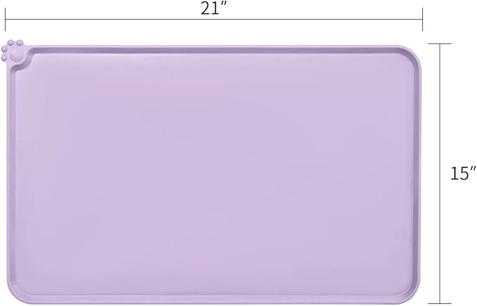 AUDWUD Silicone Waterproof Dog Cat Pet Feeding Mats,Anti Slip Pet Bowl Mats,Pet Feeding Mat,21" x 15" - PAWPICO