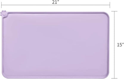 AUDWUD Silicone Waterproof Dog Cat Pet Feeding Mats,Anti Slip Pet Bowl Mats,Pet Feeding Mat,21" x 15" - PAWPICO