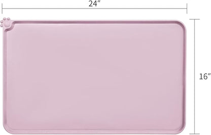 AUDWUD Silicone Waterproof Dog Cat Pet Feeding Mats,Anti Slip Pet Bowl Mats,Pet Feeding Mat, 24" x 16" - PAWPICO